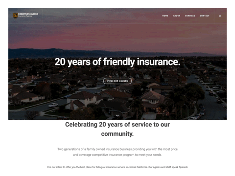 insurance website and screen shot