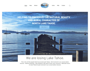 North Tahoe Preservation Alliance homepage web designer